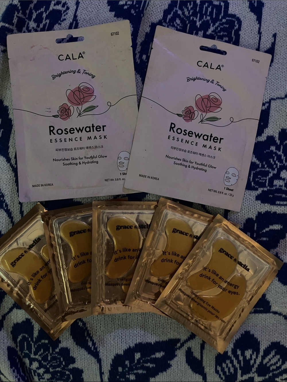 grace & stella Rosewater & Gold Eye Patches Duo
